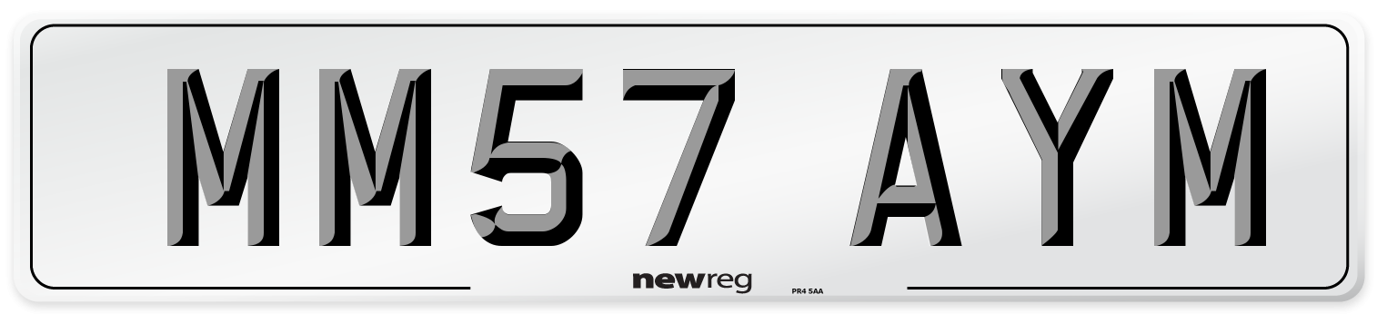 MM57 AYM Number Plate from New Reg